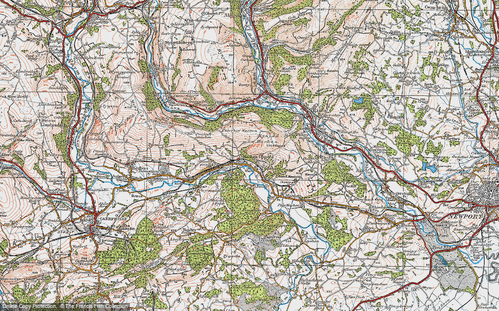 Old Map of Machen, 1919 in 1919