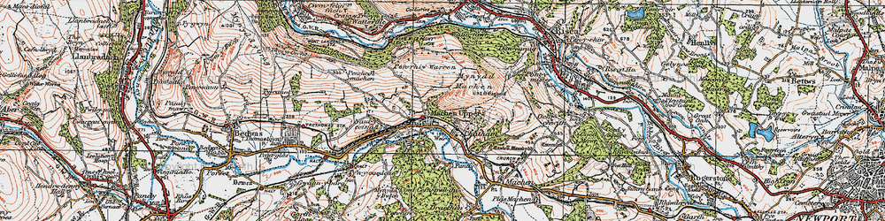 Old map of Machen in 1919