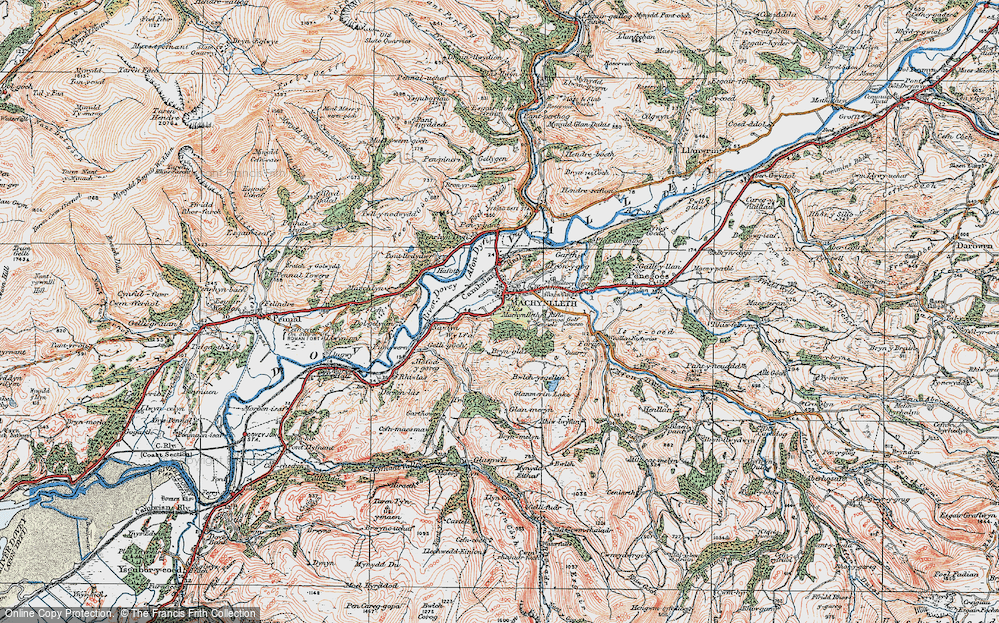 Old Map of Historic Map covering Fron-y-gôg in 1921