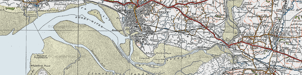 Old map of Machynys in 1923
