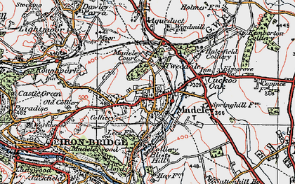 Old map of Madeley in 1921