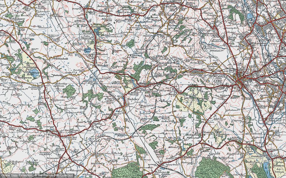 Old Map of Madeley Heath, 1921 in 1921