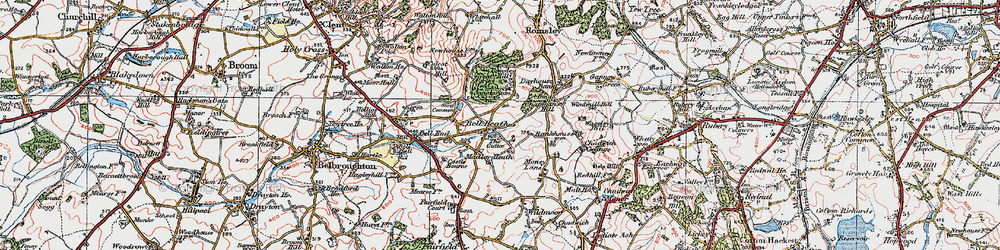 Old map of Madeley Heath in 1921