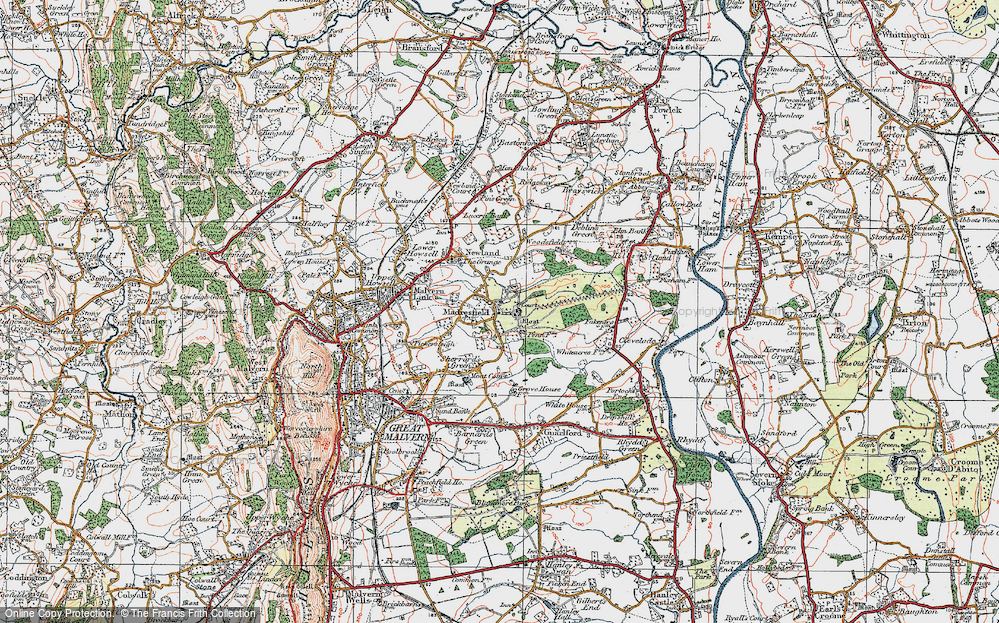 Old Map of Madresfield, 1920 in 1920