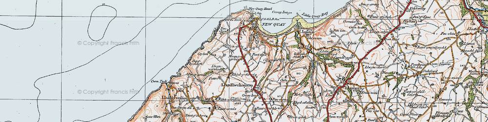 Old map of Maen-y-groes in 1923