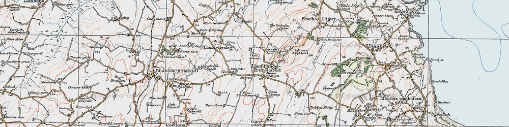 Old map of Maenaddwyn in 1922
