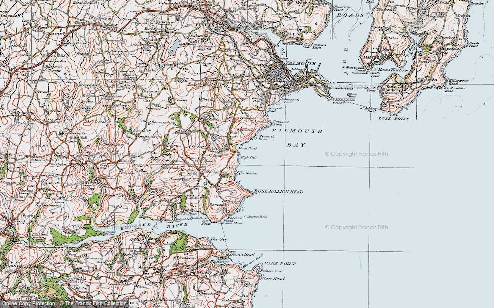 Old Map of Historic Map covering Bream Cove in 1919