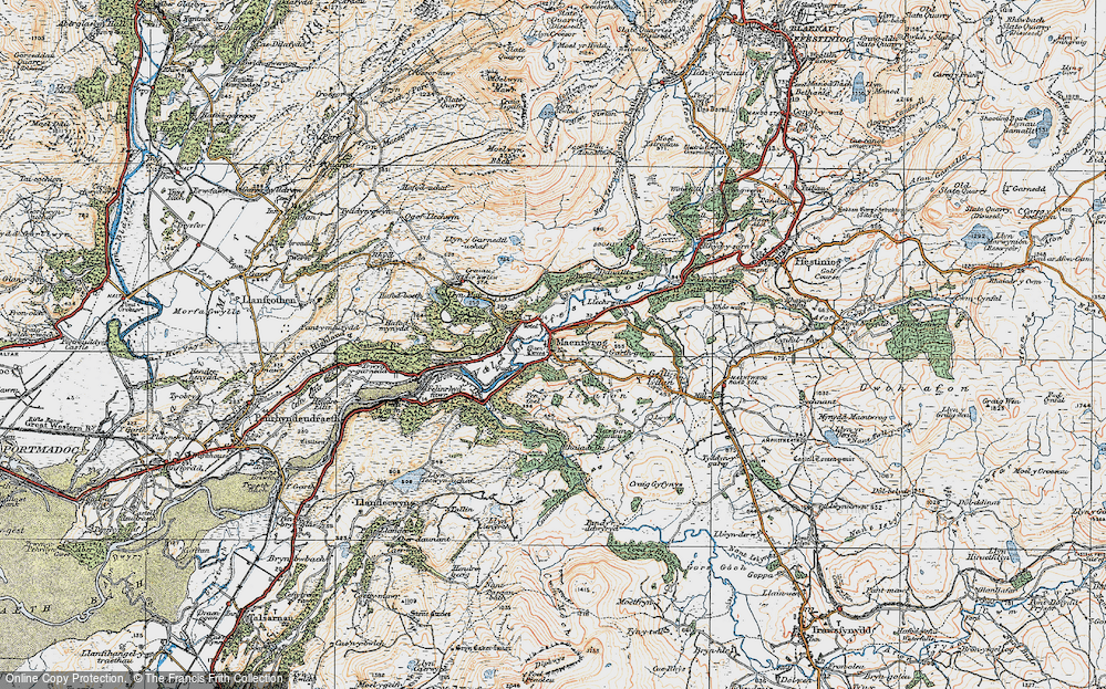 Old Map of Maentwrog, 1922 in 1922