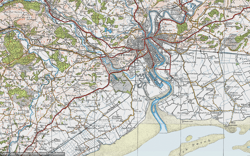 Old Map of Maes-glas, 1919 in 1919