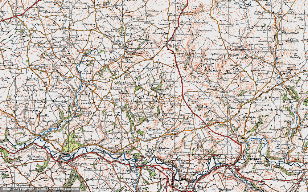 Old Map of Maes llyn, 1923 in 1923