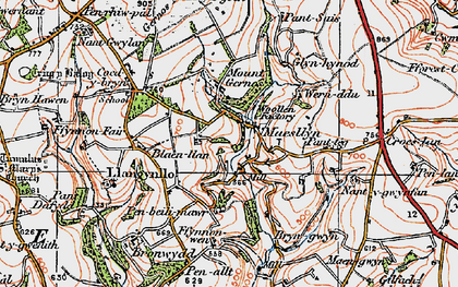 Old map of Maes llyn in 1923
