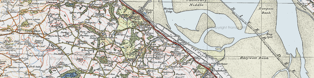 Old map of Maes Pennant in 1924