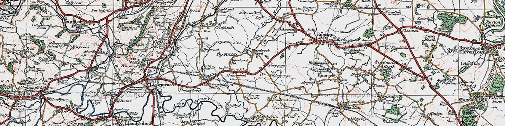 Old map of Maesbrook in 1921