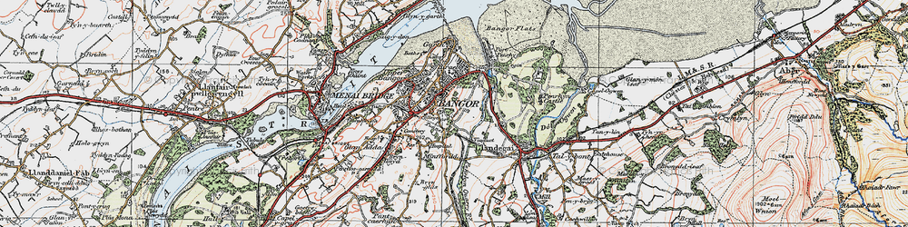 Old map of Maesgeirchen in 1922