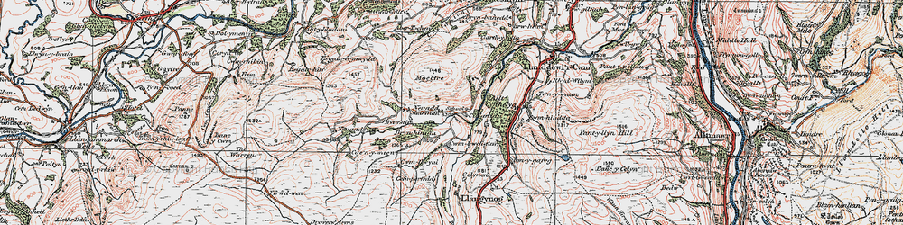 Old map of Allt Cynhelyg in 1923