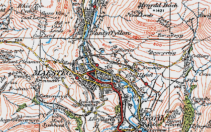 Old map of Maesteg in 1922