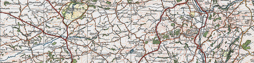 Old map of Bryndu Isaf in 1923