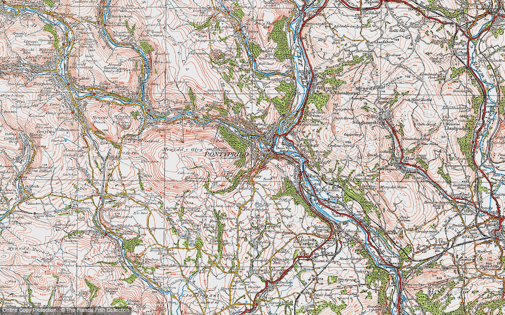 Old Map of Maesycoed, 1922 in 1922