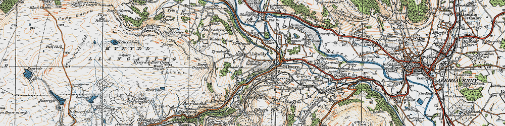 Old map of Maesygwartha in 1919