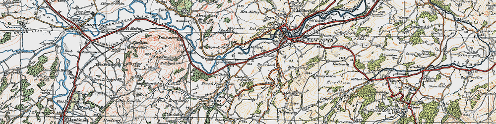 Old map of Maesyrhandir in 1920