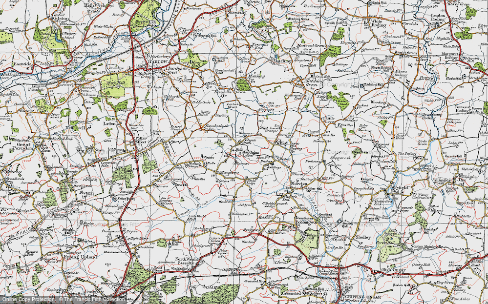 Old Map of Magdalen Laver, 1919 in 1919