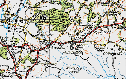 Old map of Magham Down in 1920