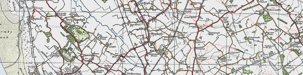 Old map of Maghull in 1923