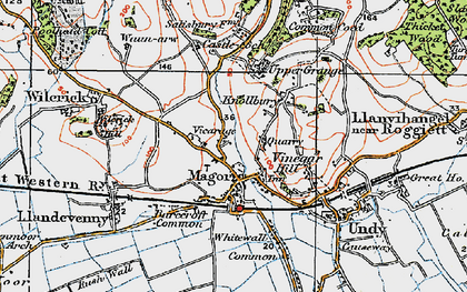 Old map of Magor in 1919