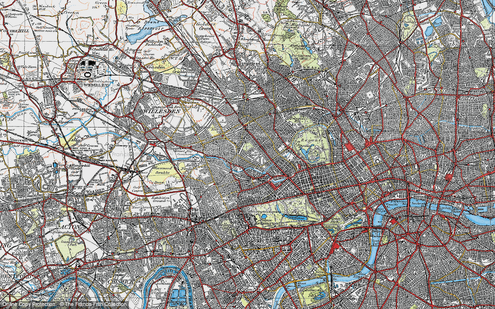 Old Map of Maida Vale, 1920 in 1920