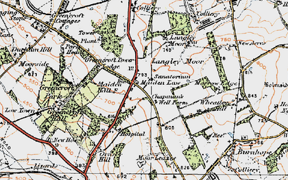 Old map of Maiden Law in 1925