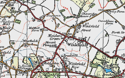 Old map of Maiden's Green in 1919