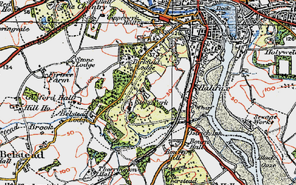 Old map of Bourne Hill in 1921