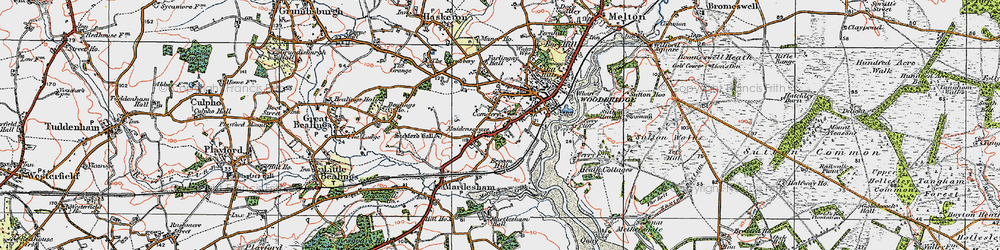Old map of Maidensgrave in 1921
