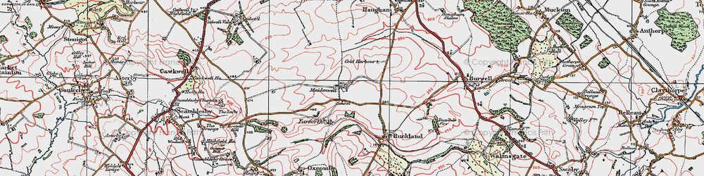 Old map of Maidenwell in 1923