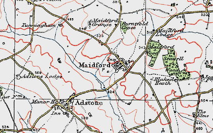 Old map of Burntfold Copse in 1919