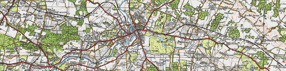 Old map of Maidstone in 1921
