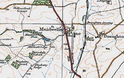 Old map of Maidwell in 1920