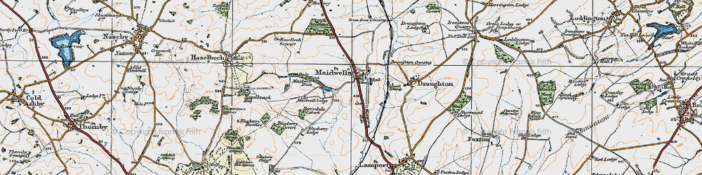 Old map of Leywell Spinney in 1920