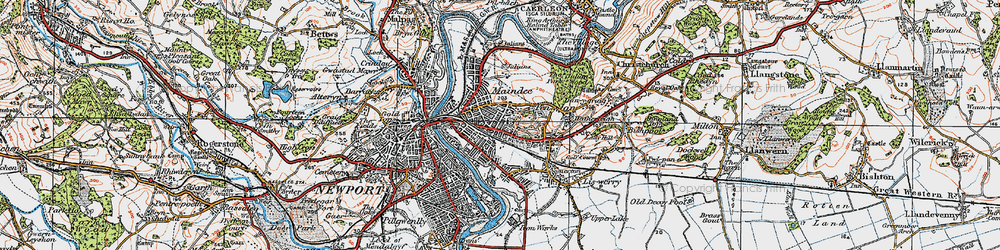 Old map of Maindee in 1919