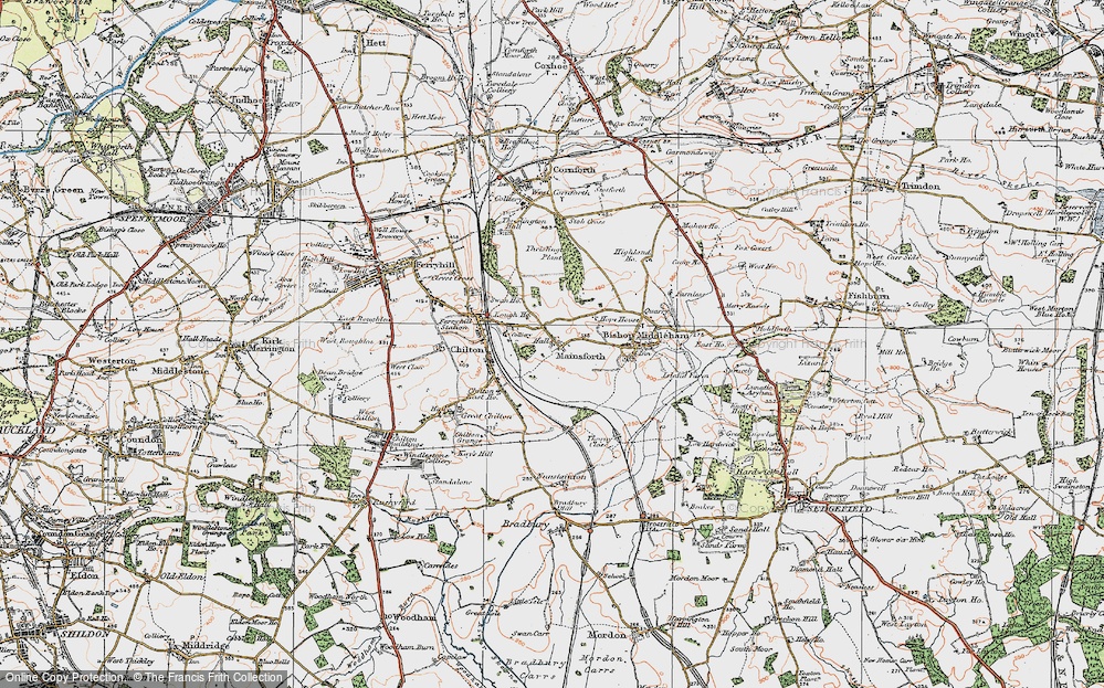 Old Map of Mainsforth, 1925 in 1925