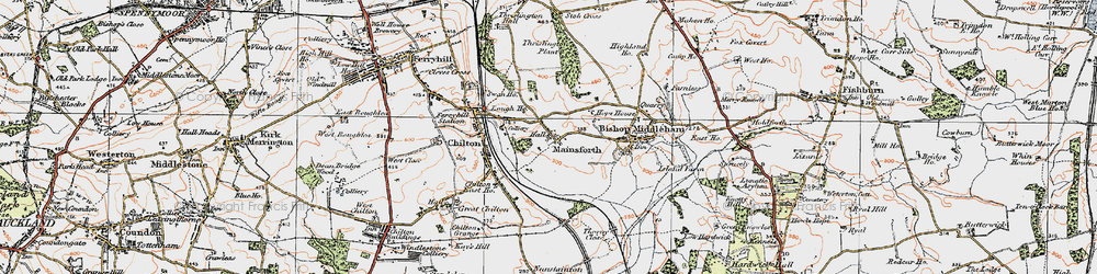 Old map of Mainsforth in 1925