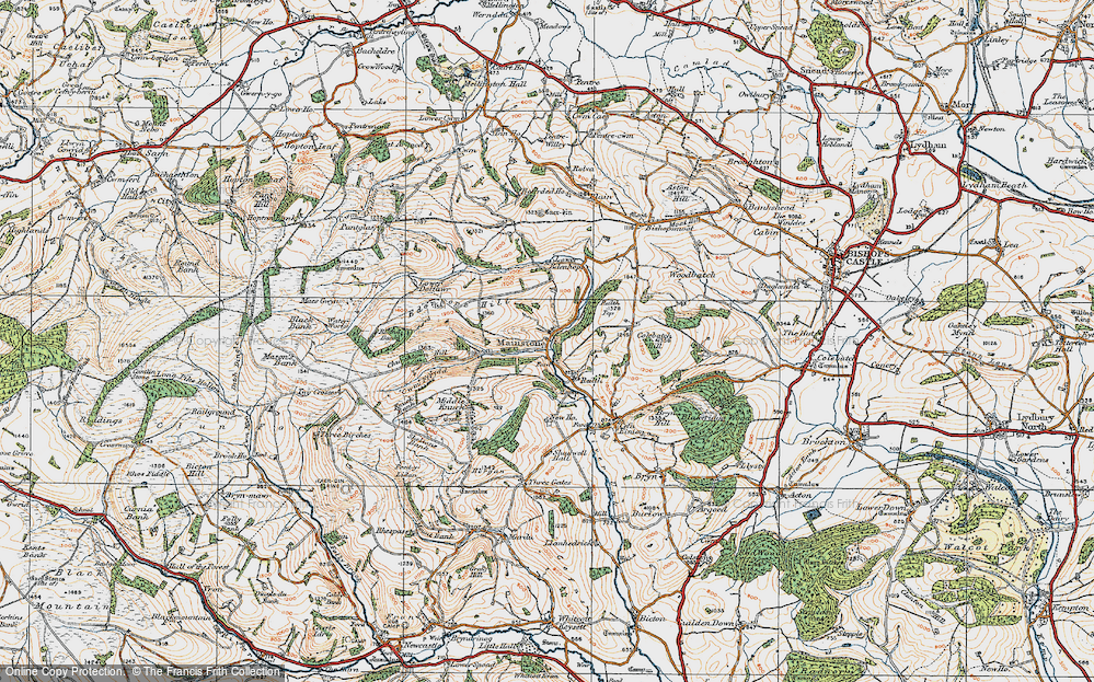 Old Map of Historic Map covering Reilth Top in 1920