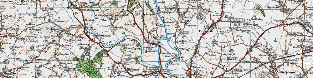 Old map of Maisemore in 1919