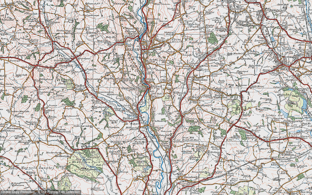 Old Map of Makeney, 1921 in 1921