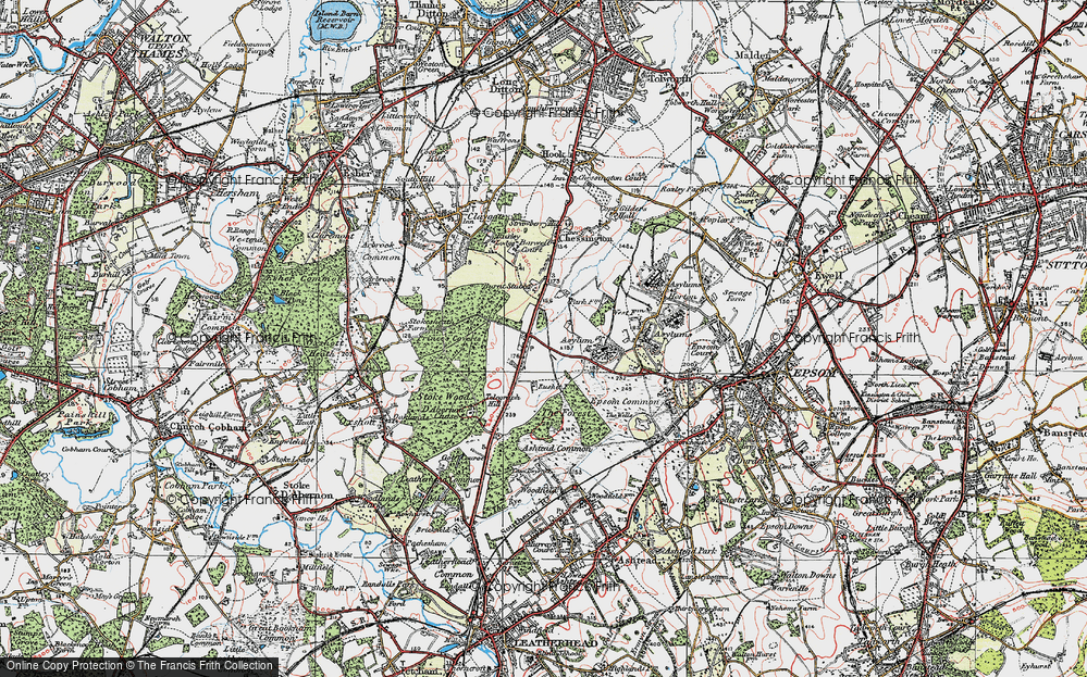 Old Map of Malden Rushett, 1920 in 1920