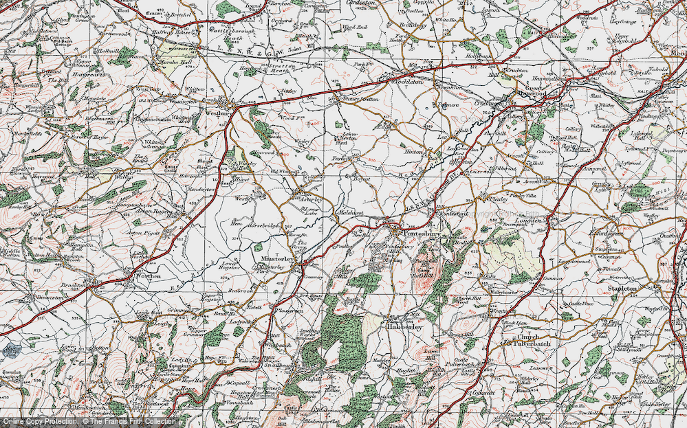 Old Map of Malehurst, 1921 in 1921