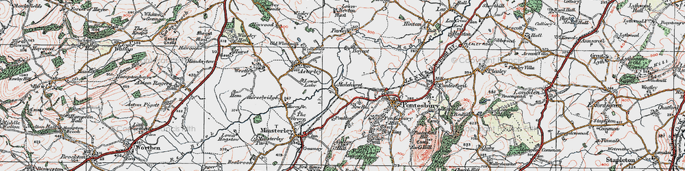 Old map of Malehurst in 1921