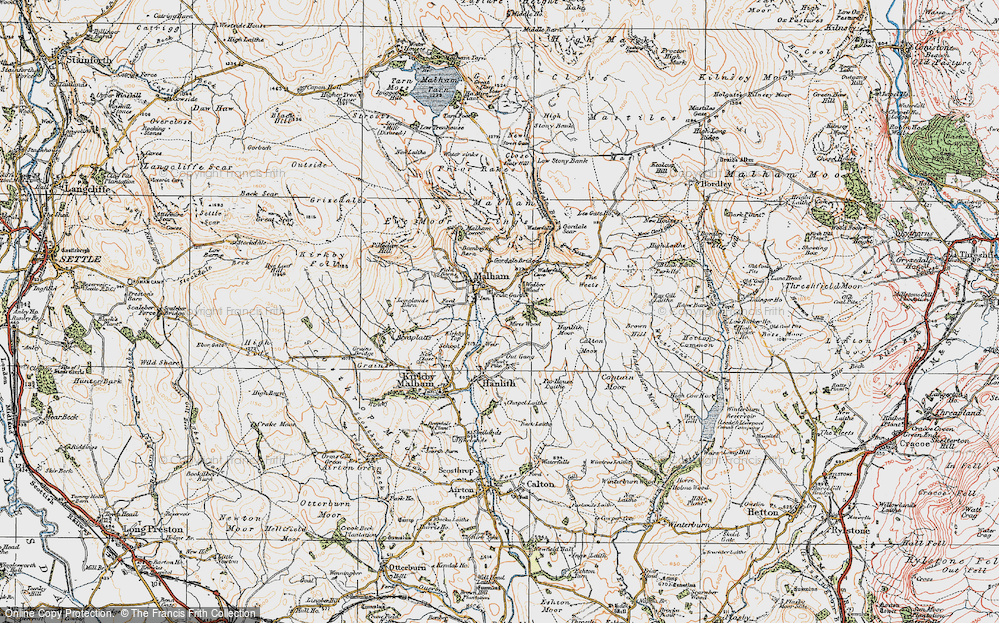 Old Map of Malham, 1924 in 1924