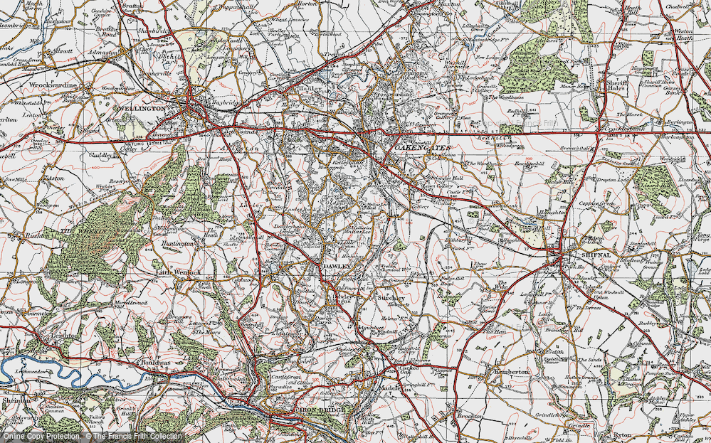 Old Map of Malinslee, 1921 in 1921