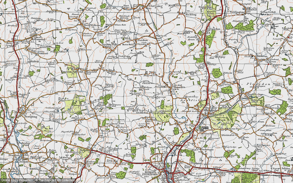 Old Map of Mallows Green, 1919 in 1919